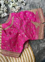 Soft Milan Silk Pink Wedding Wear Embroidery Work Readymade Blouse